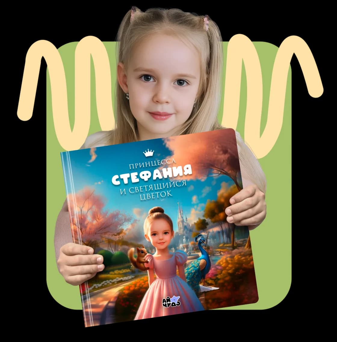 Девочка с персонализированной книгой